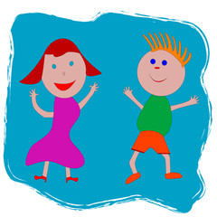 happy boy and girl
