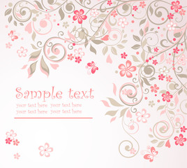 Obraz na płótnie Canvas Beautiful floral greeting card