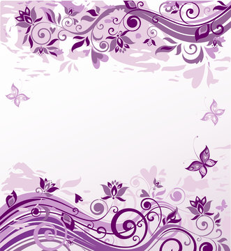 Vintage violet floral background