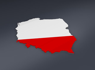 Obraz premium Polen 3d Fahne