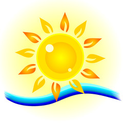 sun eye with sea illustration