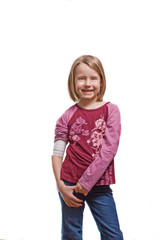 Fototapeta premium Mädchen trägt Verband