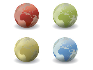 World Globe Maps - editable vector illustration