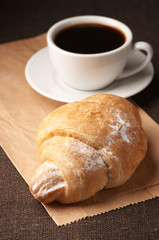 Croissant and black coffee