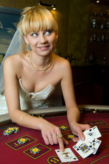 Bride plays casino
