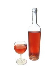 Bouteille et verre de vin rosé de Provence