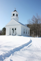 Country Church in the Wnow