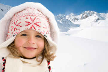 Little girl on winter vacation