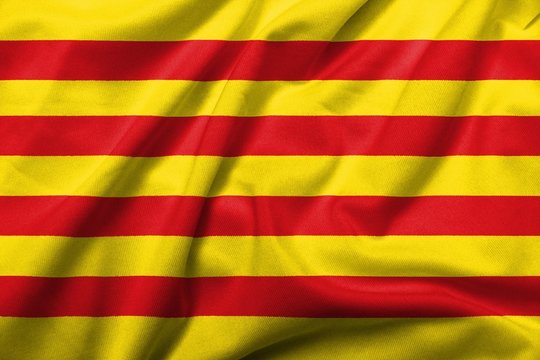 3D Flag of Catalonia satin
