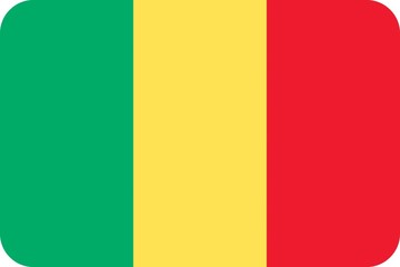 Fototapeta premium Drapeau du Mali aux coins arrondis