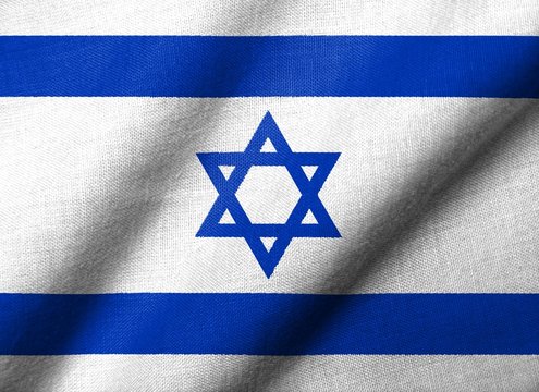 3D Flag of  Israel waving