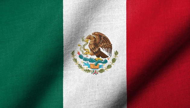 3D Flag of  Mexico waving