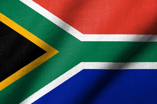 3D Flag of South Africa waving