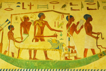 Egyptian concept with paintings on the wall