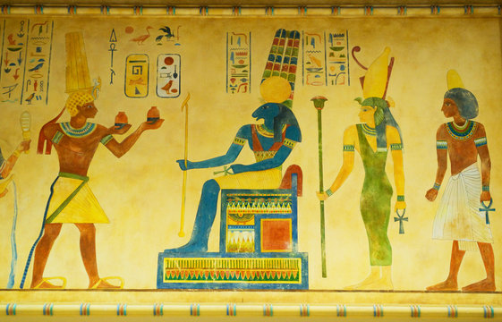 Egyptian concept with paintings on the wall