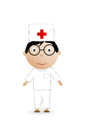 The boy in the medical form