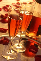 Red sparkling wine & Roses / Roter Sekt & Rosen