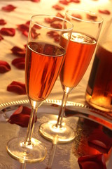 Red sparkling wine & Roses / Roter Sekt & Rosen