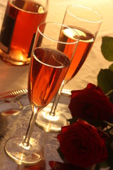 Red sparkling wine & Roses / Roter Sekt & Rosen