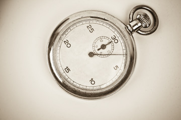 Stopwatch in sepia toning.