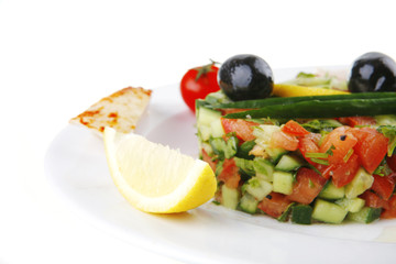 grilled meat drumstick served on white