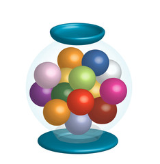 Chewing gum in the jar, object isolated, vector, 3D