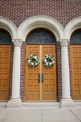 Wedding Wreaths on Arched Doors