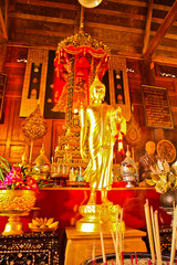 Buddha in wooden temple