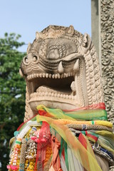 Obraz premium Lion statue, Cambodia.