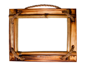 wood frame on white background