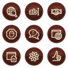 Internet web icons set 1, chocolate buttons