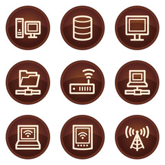 Network web icons, chocolate buttons