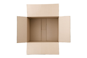 open corrugated cardboard box