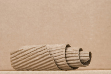 spiral made from brown cardboard