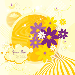 Yellow background Sunny Flowers