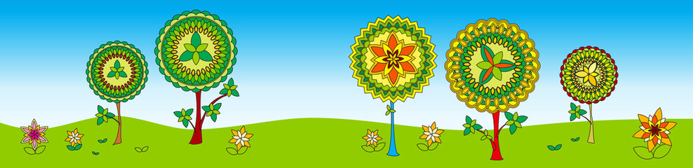 Decorative geometric trees