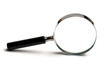 Magnifying glass on white