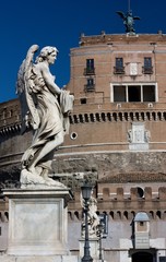 Obraz premium Bernini's marble statue of angel, Rome, Italy