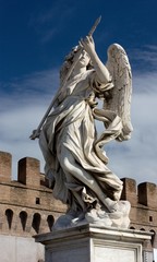 Bernini's marble statue of angel, Rome, Italy