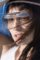 Portrait of atractive young women with stylish sunglasses