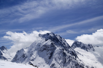 Fototapeta na wymiar Caucasus Mountains in cloud