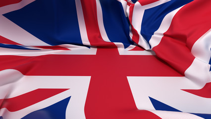 Showcase pedestal covered with Great Britain flag