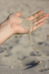 Hand mit Sand