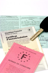 carte grise, permis de conduire et assurance