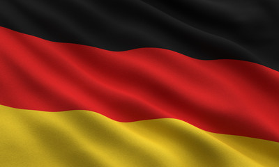 Flag of Germany with highly detailed fabric texture