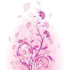 Fototapeta na wymiar Vector flowers in pink