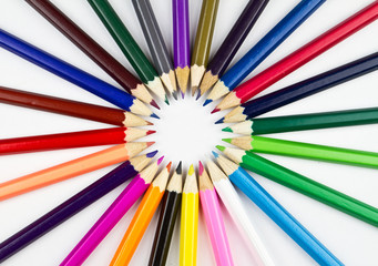 Background of colored pencils