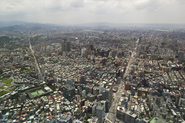 Naklejka premium The view across Taipei, captial of Taiwan