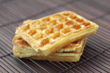 wafers on a bamboo mat