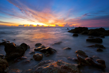 Tropical sunset on the beach. Thailand